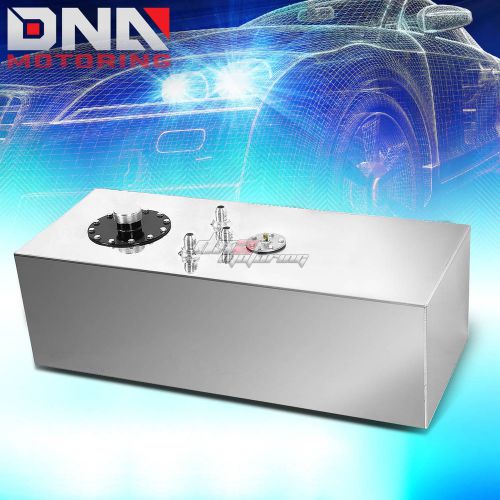 15 gallon top-feed performance polished aluminum fuel cell tank+cap+level sender