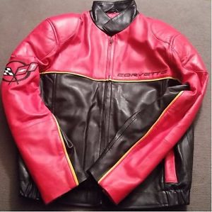 C5 corvette lambskin leather racer jacket chevrolet bowtie vette 1997-2004 red