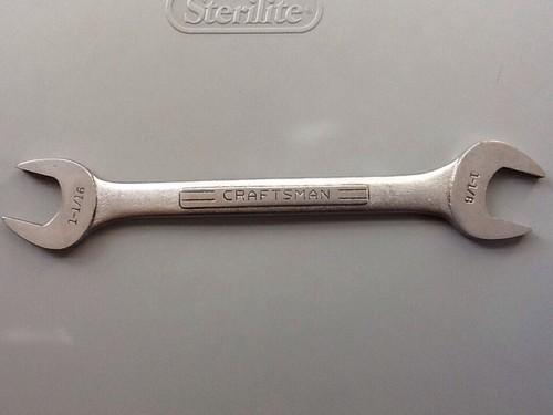 Craftsman 1-1/16 1-1/8 double open ended wrench forged in u.s.a.