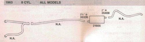 1963 lemans &amp; tempest v-8 single exhaust system, aluminized