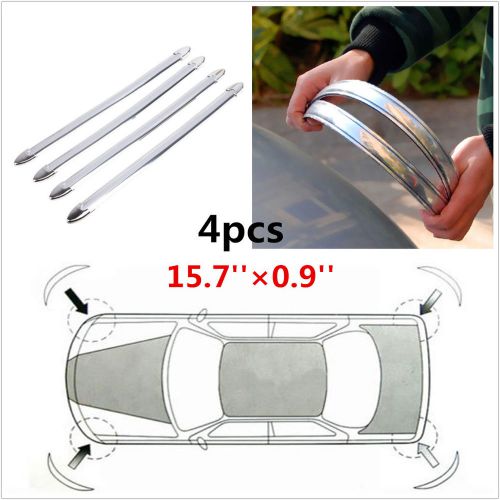 4pcs silver chrome universal car auto vehicle bumpers corner protector lip guard