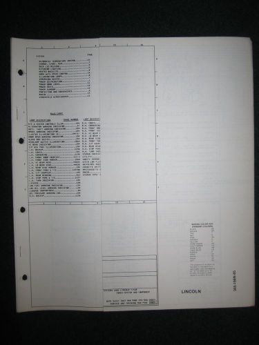 1985 lincoln town car electrical wiring diagram manual schematic sheets oem