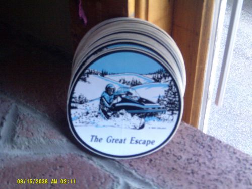 Vintage 1989 veilleux the great escape snowmobile decal round 5x5 (*)