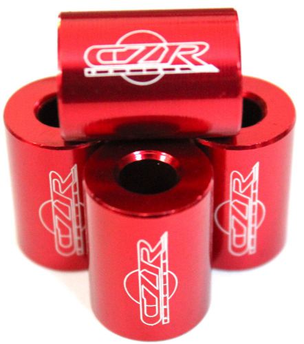 Czrracing universal red cnc billet 6mm hood spacer riser vent kit (fits:acura)