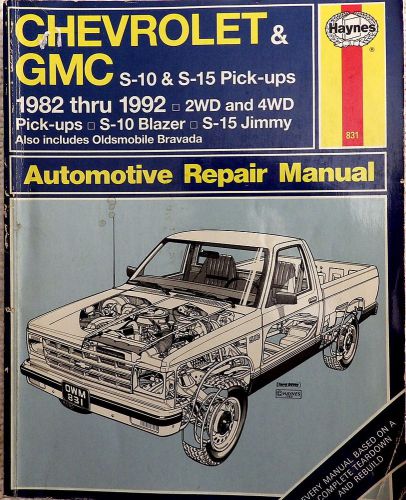 Chevy gmc s-10 s-15 4wd 2wd 1982-1992 ~ haynes repair manual  ~ ships free!