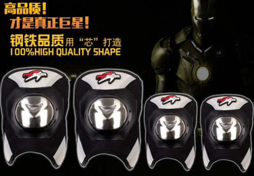 Motorcycle stainless steel elbow &amp; knee pads racing rider armor protective guard