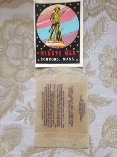 Vintage decal minute man concord, mass. hot rod chopper bobber truck