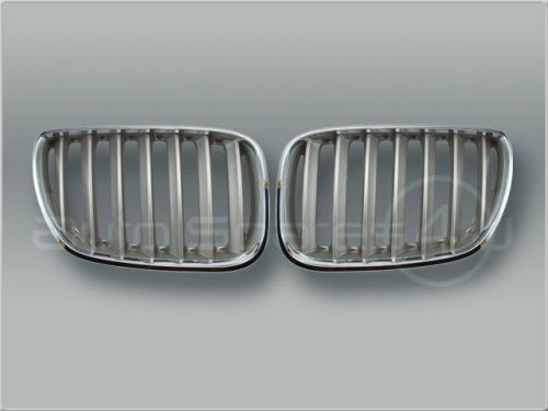 Chrome/titan front hood grille pair 2005-2006 bmw x5 e53