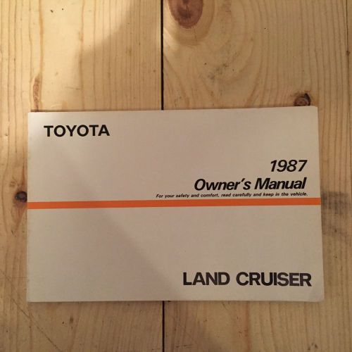 1987 toyota land cruiser landcruiser owner&#039;s owners user manual fj40 fj60 fj62