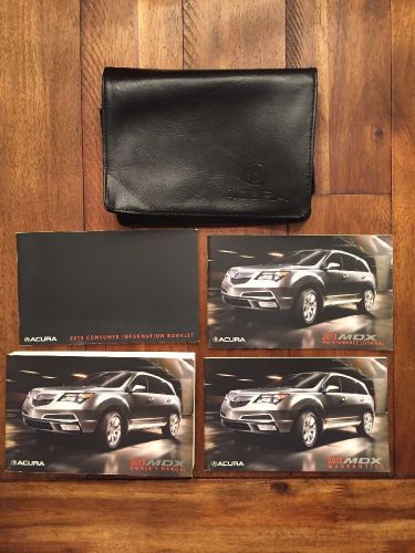 2013 acura mdx owner&#039;s manual user guide with leather pouch. complete set