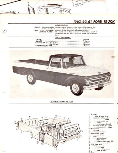 1961 1962 1963 ford pickup flareside styleside original motor&#039;s crash sheets mor