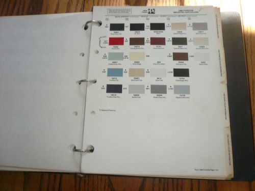 1986 porsche ditzler imported color chip paint sample -