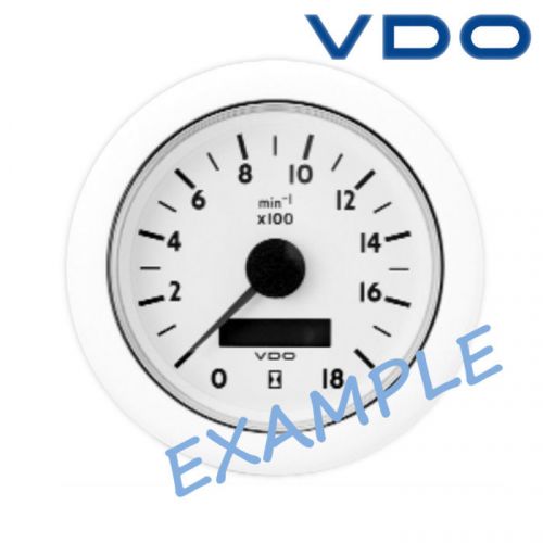 Vdo ocean line tachometer gauge hourmeter 85mm 3&#034; 6000 rpm black n02-012-162