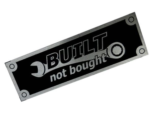 Aluminium built not bought badge etched plate 50 pcs for bikes/cars