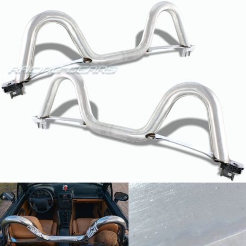 For 90-05 mazda miata mx5 jdm chrome 2.5&#034; t-304 stainless steel support roll bar