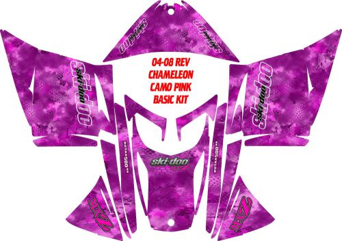 Snowmobile ski doo wrap kit rev,xp, xr,xs,xm  chameleon pink