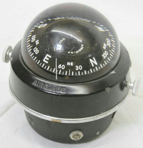 5&#034; vintage airguide dome compass nautical navigation system made in chicago usa