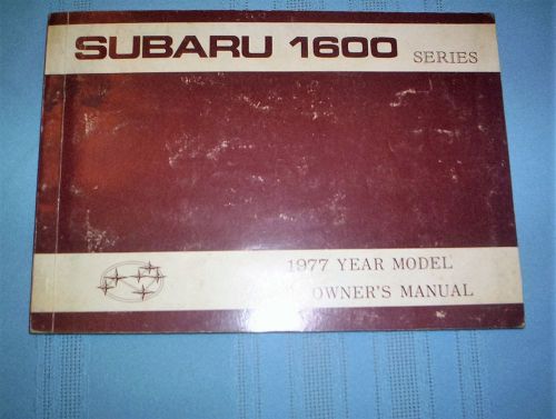 Subaru owners manual 1977