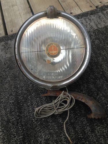 Vintage trippe safety speed light old antique chrome glass lens used classic