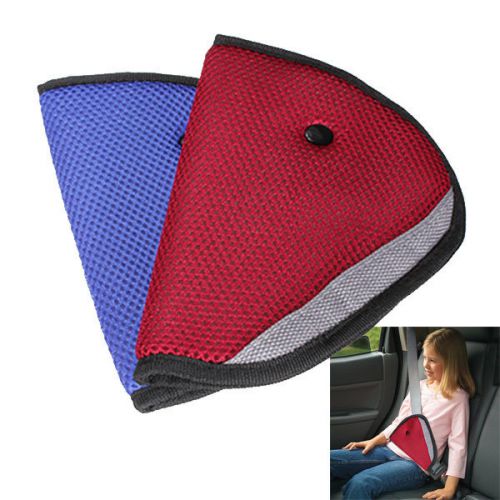 Car child safety cover harness strap adjuster kids seat belt clip blue