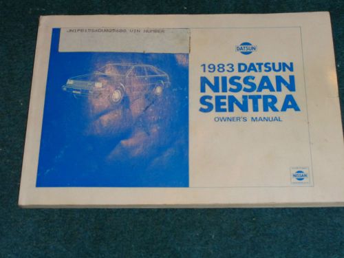 1983 nissan sentra owner&#039;s manual  / good original datsun guide book