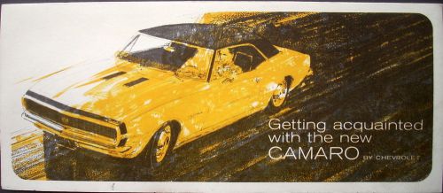 1967 chevrolet new camaro folder dealer brochure sales facts original ss 67 rare