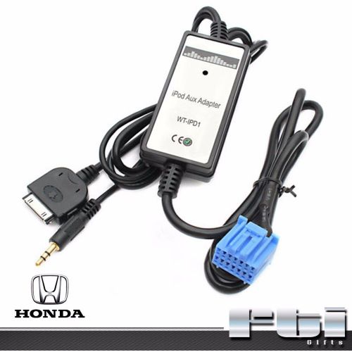 Ipod iphone aux input adapter charger cable honda accord civic crv odyssey pilot