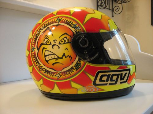 Agv valentino rossi sun moon racing helmet - size medium - made in italy 1998