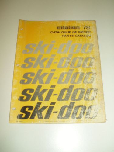 Skidoo  parts catalog  manual 1978 citation
