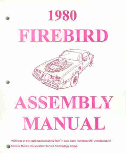 1980 pontiac firebird factory assembly instruction manual 