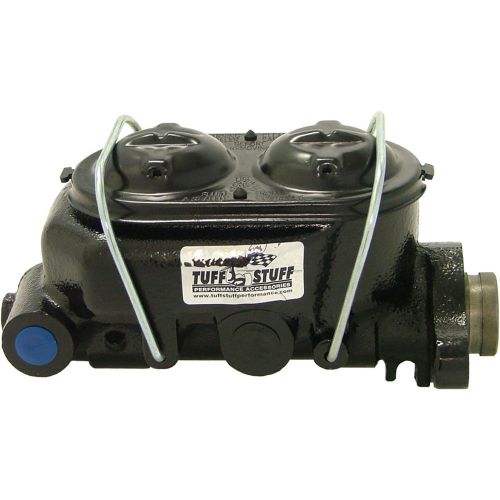 Tuff stuff 2071nc universal master cylinder dual reservoir 9/16 &amp; 1/2 lines on d