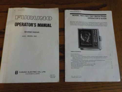 Furuno operators manual marine radar 1831 /1931 /1941  2 manuals