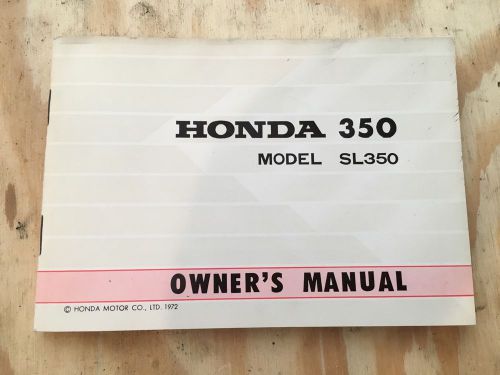 Honda sl350k2 sl350 original owners manual vintage nos handbook 1972 1973 guide