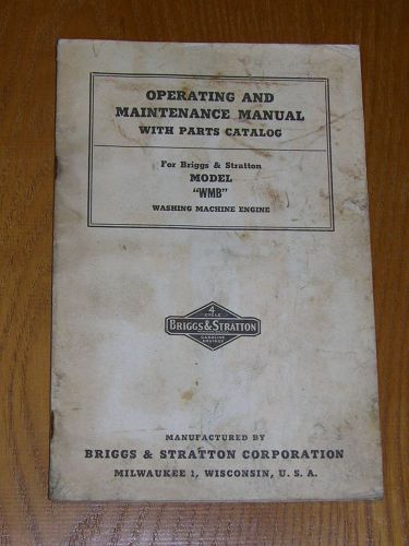 Briggs &amp; stratton model wmb washing machine engine manual