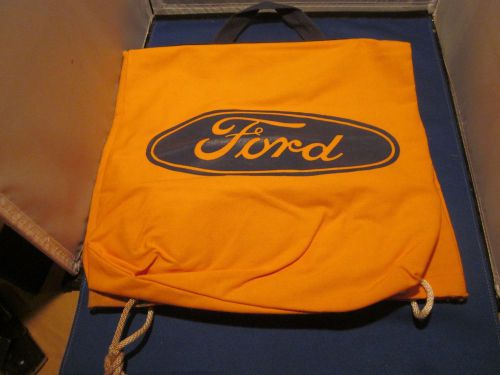 Ford motor company bag drawstring backpack tote bag approx 26&#034; x 14&#034; blue &amp; gold