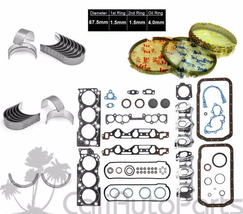 88-95 toyota pickup 4runner t100 3.0l sohc 3vze full set+ rings+ engine bearings