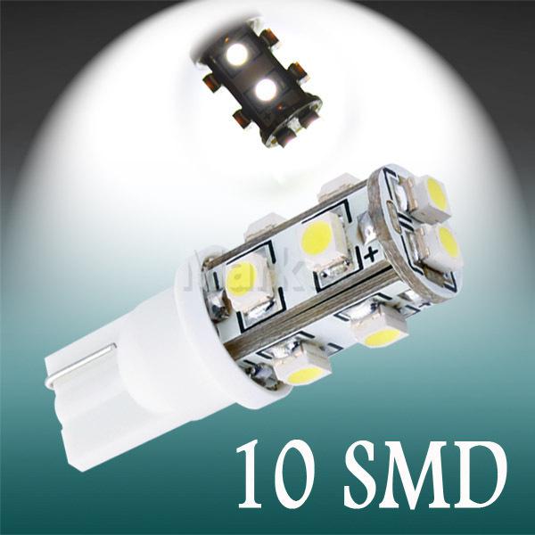 2x t10 10 smd license plate pure white 194 w5w 10 led car light bulb lamp