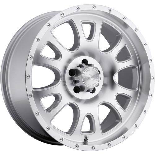 17x9 silver black rhino lucerne wheels 8x6.5 +12 hummer h2