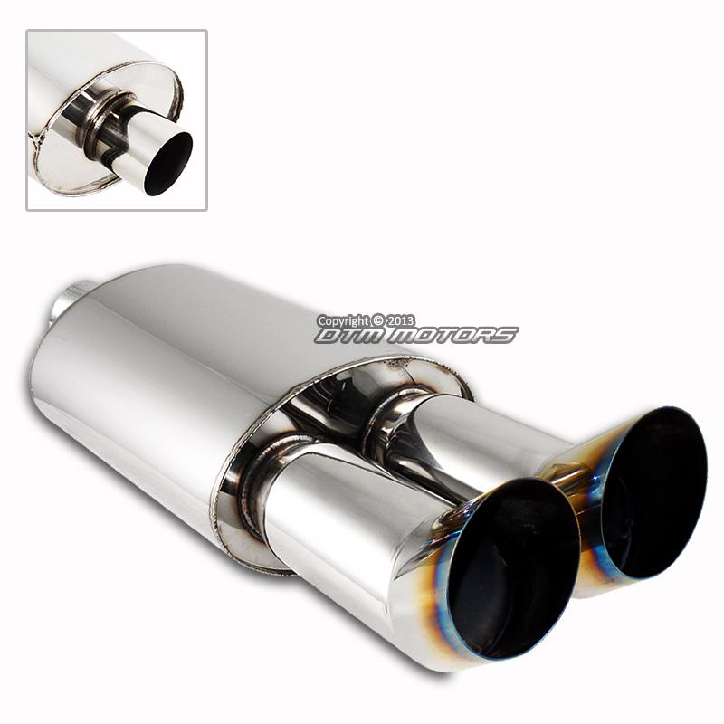 3" dtm style burnt tip t-304 stainless steel 2.5" inlet weld-on exhaust muffler