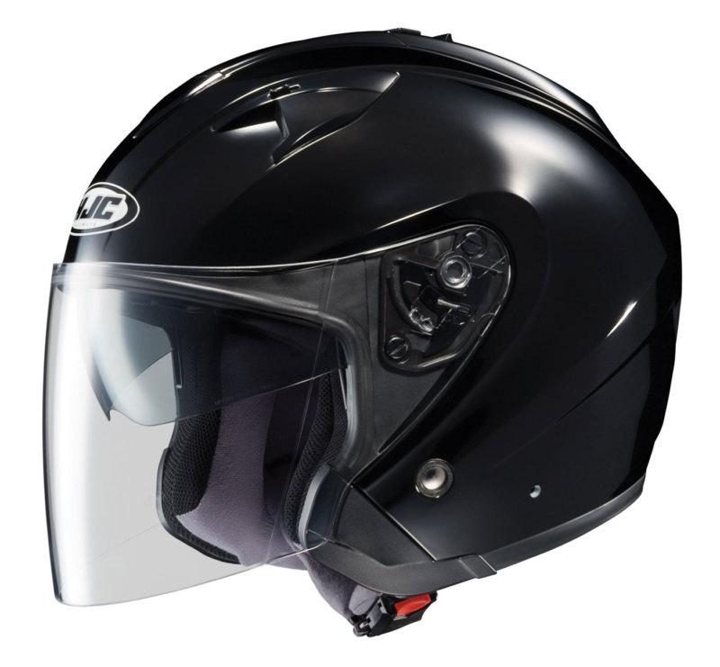 Hjc is-33 open face solid black motorcycle helmet size small