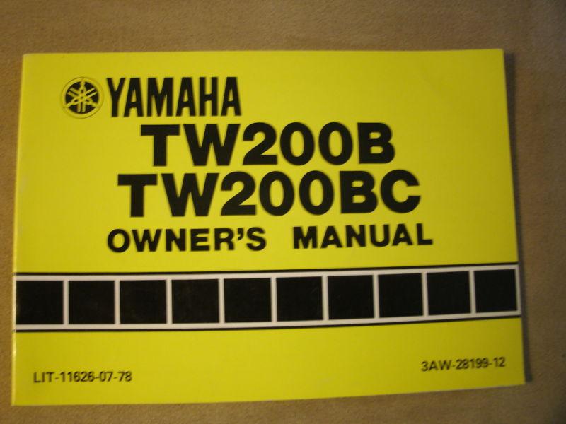 Nos yamaha 1991 91 tw200b owners manual excellent trailway tw200 tw200bc