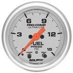 Autometer ultra-lite-fuel press gauge 2-1/16 electrical 0-15 psi 4367