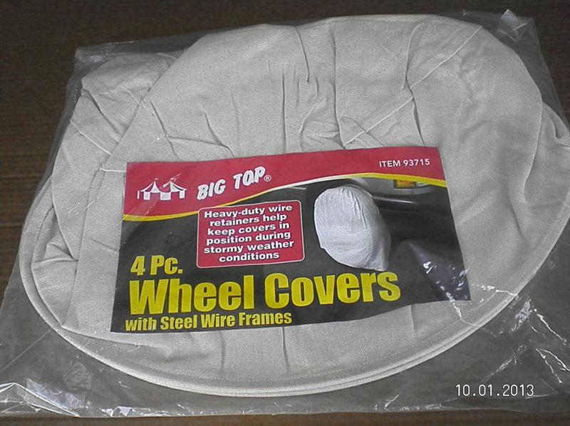 Wheel covers 4 pieces canvas with steel wire frames