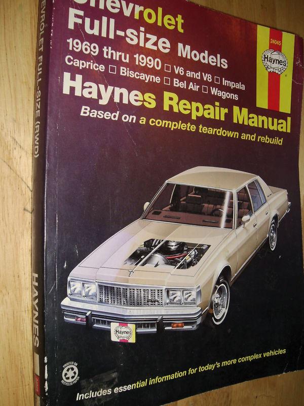 1969-1990 chevrolet impala caprice+ shop manual / book