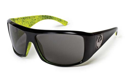 Dragon calavera sunglasses, acid splatter frame/grey lens