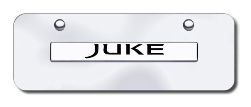 Nissan juke name chrome on chrome mini-license plate made in usa genuine