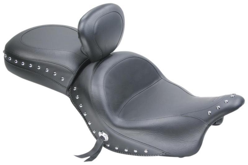 Mustang wide touring two-piece seat with driver backrest - studded  79410