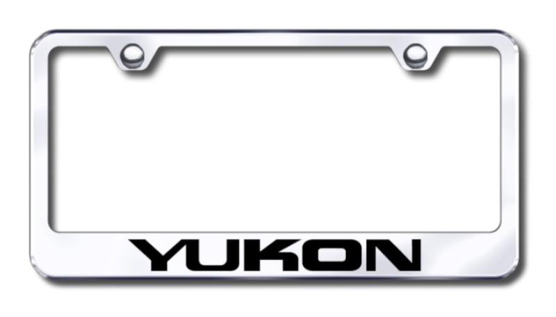 Gm yukon  engraved chrome license plate frame -metal made in usa genuine