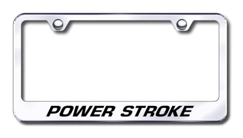Ford powerstroke  engraved chrome license plate frame made in usa genuine