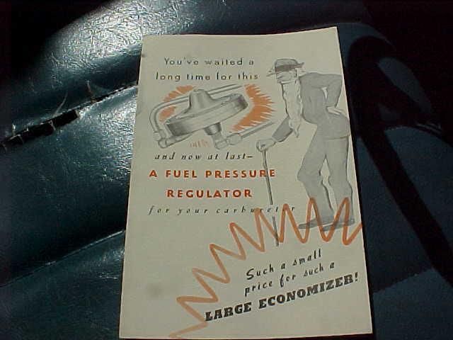 1952 edmunds hi speed performance equip color sales brochure fuel regulator rare